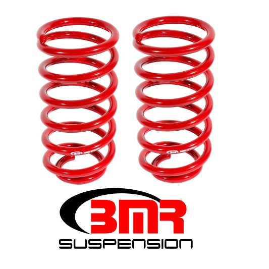BMR Suspension SP029R - BMRSP029R - BMR 79-04 Ford Mustang (Ex. 99-04 Mustang Cobras w/ IRS) 1in Drop Rear Lowering Springs - Red - Shipped in Europe - Tuningsupply.com