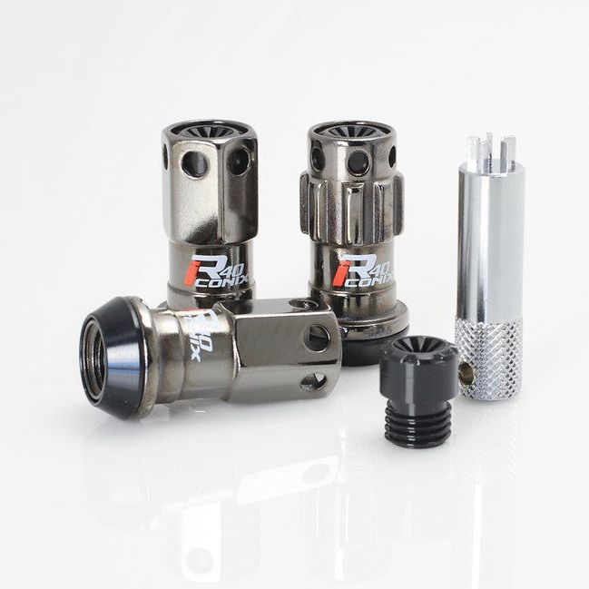 Project Kics WRIF03CK - PJKWRIF03CK - Project Kics 12X1.25 R40 Iconix Classical Lug Nuts w/ Black Plastic Cap - 20 - No Locks - Shipped in Europe - Tuningsupply.com