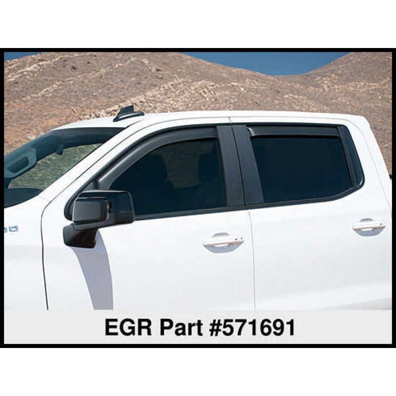 EGR 571691 - EGR571691 - EGR 2019 Chevy 1500 Crew Cab In-Channel Window Visors - Dark Smoke - Shipped in Europe - Tuningsupply.com