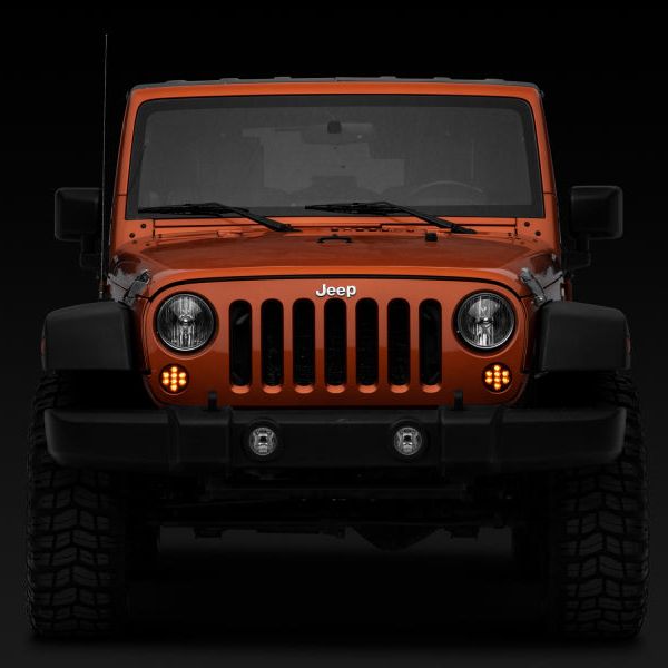Raxiom J119943 - RAXJ119943 - Raxiom 07-18 Jeep Wrangler JK Axial Series LED Front Turn Signals (Smoked) - Shipped in Europe - Tuningsupply.com