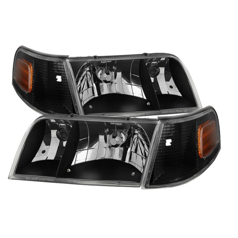 SPYDER 9031021 - SPY9031021 - xTune Crown Victoria 98-11 Crystal Headlights w/ Corner Lights Set Black HD-JH-CRVI98-SET-BK - Shipped in Europe - Tuningsupply.com