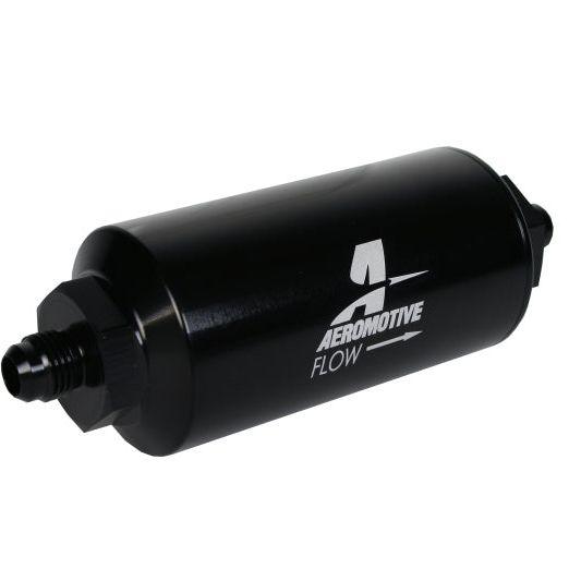 Aeromotive 12347 - AER12347 - Aeromotive In-Line Filter - (AN-6 Male) 10 Micron Fabric Element Bright Dip Black Finish - Shipped in Europe - Tuningsupply.com