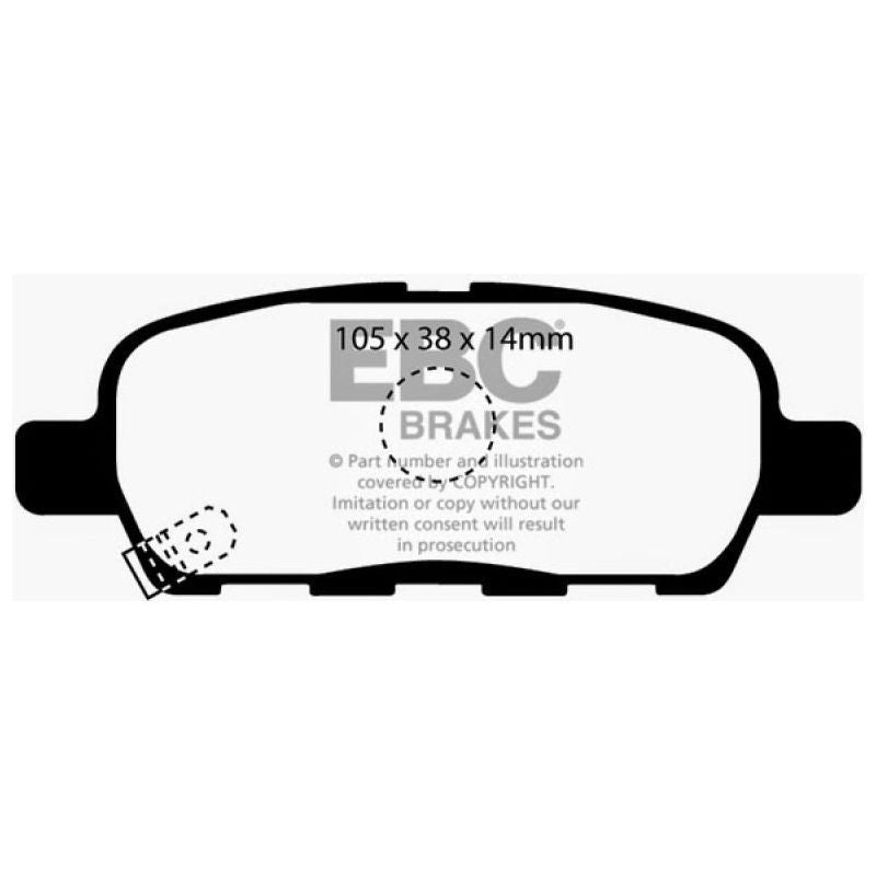 EBC DP51955NDX - EBCDP51955NDX - EBC 07-08 Infiniti G35 3.5 Sport Bluestuff Rear Brake Pads - Shipped in Europe - Tuningsupply.com