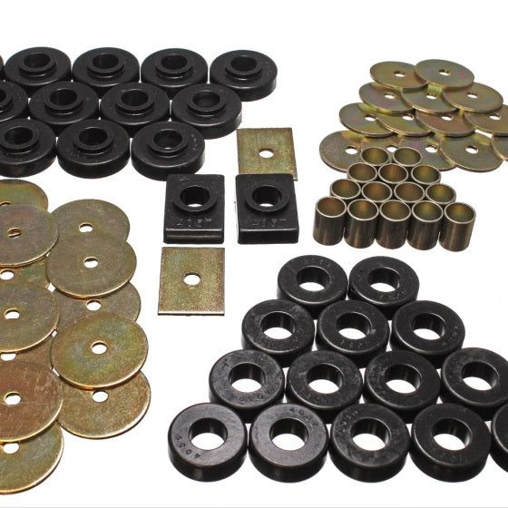 Energy Suspension 3.4106G - ENG3.4106G - Energy Suspension 55-57 Chevy Full Size (Belair/Caprice/Impala) Black Body Mount Set - Shipped in Europe - Tuningsupply.com