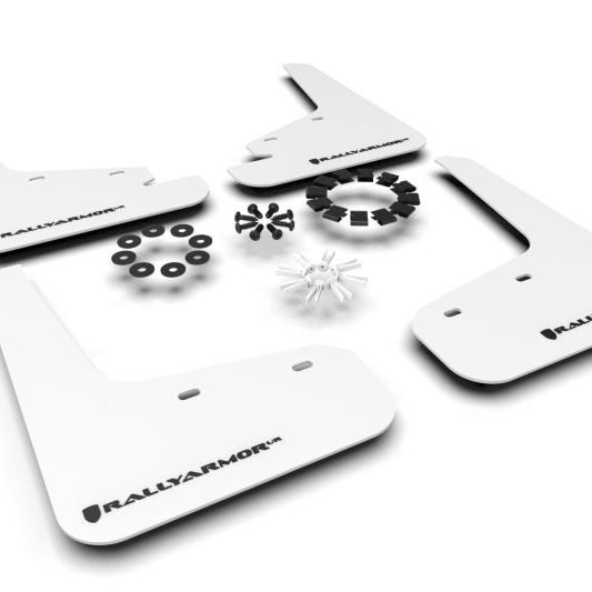Rally Armor MF72-UR-WH/BLK - RALMF72-UR-WH/BLK - Rally Armor 20-26 Tesla Model Y, Juniper Y White UR Mud Flap w/Black Logo - Shipped in Europe - Tuningsupply.com