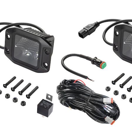 Hella LA358176831 - HELLA358176831 - Hella Universal Black Magic 3.2in L.E.D. Cube Kit - Flood Beam (Flush Mount) - Shipped in Europe - Tuningsupply.com