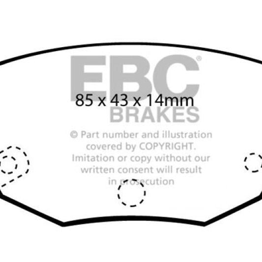 EBC UD272 - EBCUD272 - EBC 99-01 Hyundai Elantra 2.0 Ultimax2 Rear Brake Pads - Shipped in Europe - Tuningsupply.com