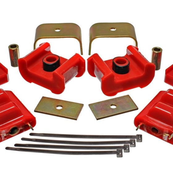 Energy Suspension 3.1124R - ENG3.1124R - Energy Suspension 73-84 K5 Blazer 4WD Fullsize Red Complete Motor & Trans Mount Set Zinc Finish - Shipped in Europe - Tuningsupply.com