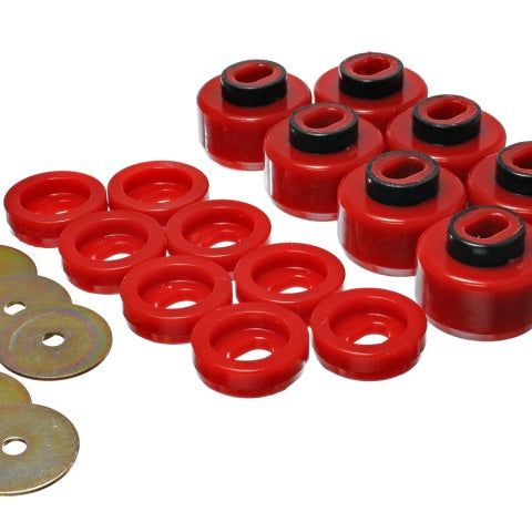 Energy Suspension 3.4150R - ENG3.4150R - Energy Suspension 99-06 Silverado C1500/K1500 / 01-06 Silverado C2500/K2500 Red Body(cab) Mount Set - Shipped in Europe - Tuningsupply.com
