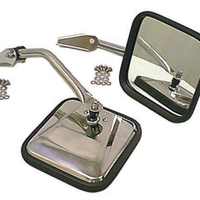 Rugged Ridge 11010.01 - RUG11010.01 - Rugged Ridge 55-86 Jeep CJ Chrome CJ-Style Side Mirror Kit - Shipped in Europe - Tuningsupply.com