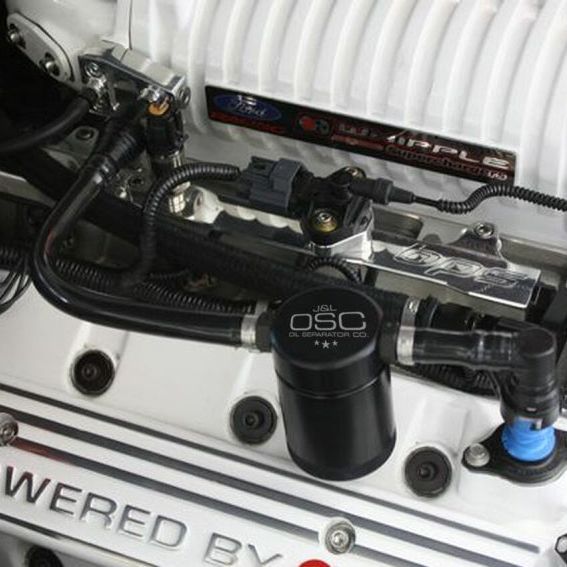 J&L 3012P-B - JLT3012P-B - J&L 07-14 Ford Mustang GT500 Passenger Side Oil Separator 3.0 - Black Anodized - Shipped in Europe - Tuningsupply.com