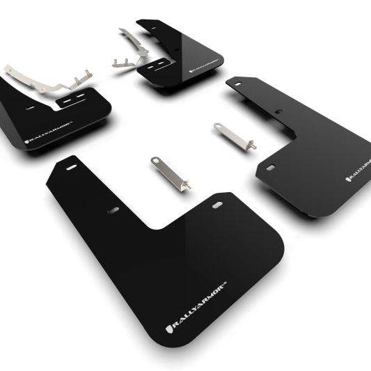 Rally Armor MF80-UR-BLK/WH - RALMF80-UR-BLK/WH - Rally Armor 22-25 VW MK8 Golf GTI/R Black UR Mud Flap w/White Logo - Shipped in Europe - Tuningsupply.com