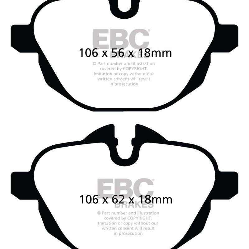 EBC DP32047C - EBCDP32047C - EBC 11+ BMW X3 2.0 Turbo (F25) Redstuff Rear Brake Pads - Shipped in Europe - Tuningsupply.com
