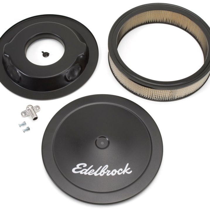 Edelbrock 1223 - EDE1223 - Edelbrock Air Cleaner Pro-Flo Series Round Steel Top Paper Element 14In Dia X 3 75In Dropped Base - Shipped in Europe - Tuningsupply.com