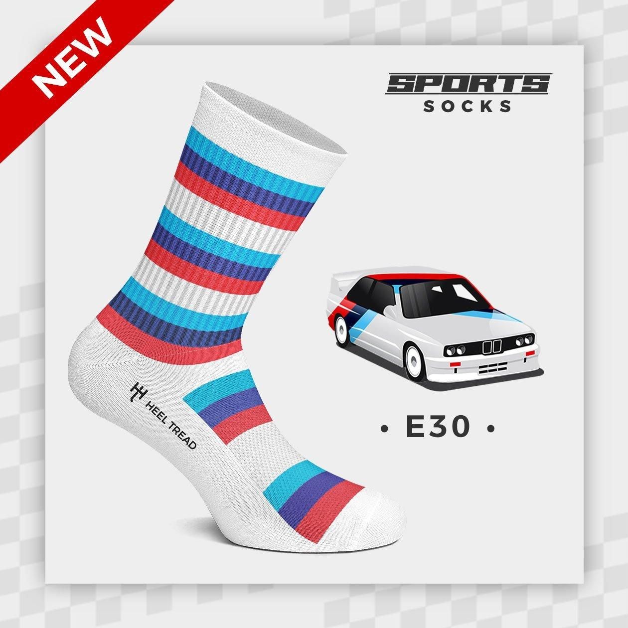 Heel Tread E30-Sports-Socks-L - HT-E30-Sports-Socks-L - E30 Sports Socks - Shipped in Europe - Tuningsupply.com