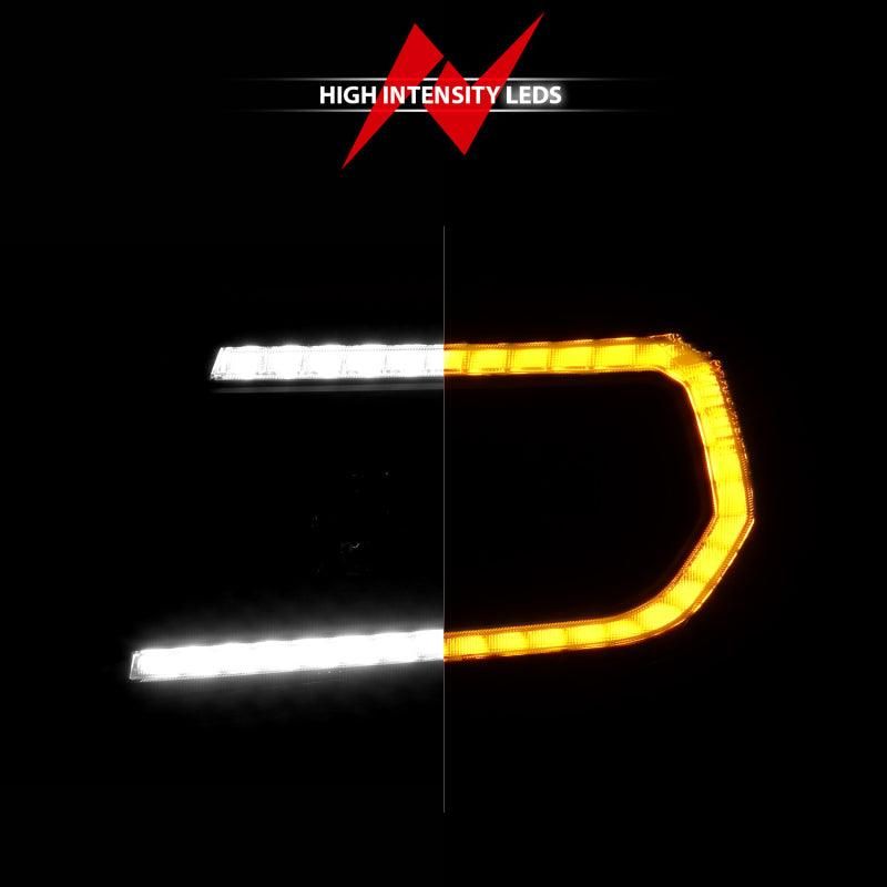 ANZO 111564 - ANZ111564 - ANZO 05-11 Toyota Tacoma Projector Headlights w/Light Bar Switchback Black Housing - Shipped in Europe - Tuningsupply.com