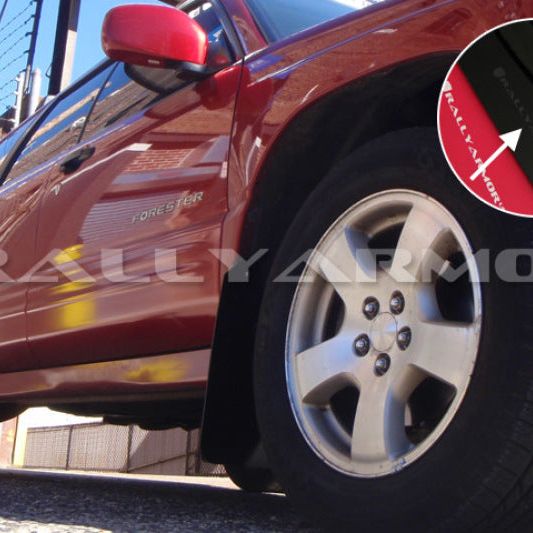 Rally Armor MF13-UR-BLK/GRY - RALMF13-UR-BLK/GRY - Rally Armor 98-02 Subaru Forester Black UR Mud Flap w/ Grey Logo - Shipped in Europe - Tuningsupply.com