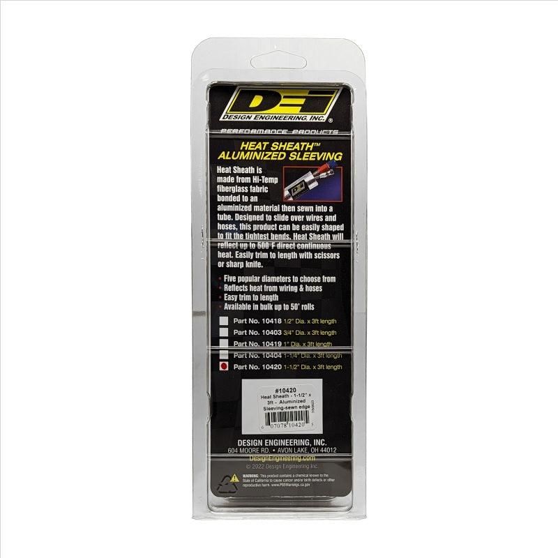 DEI 10420 - DEI10420 - DEI Heat Sheath 1-1/2in I.D. x 3ft - Aluminized Sleeving - Sewn Edge - Shipped in Europe - Tuningsupply.com