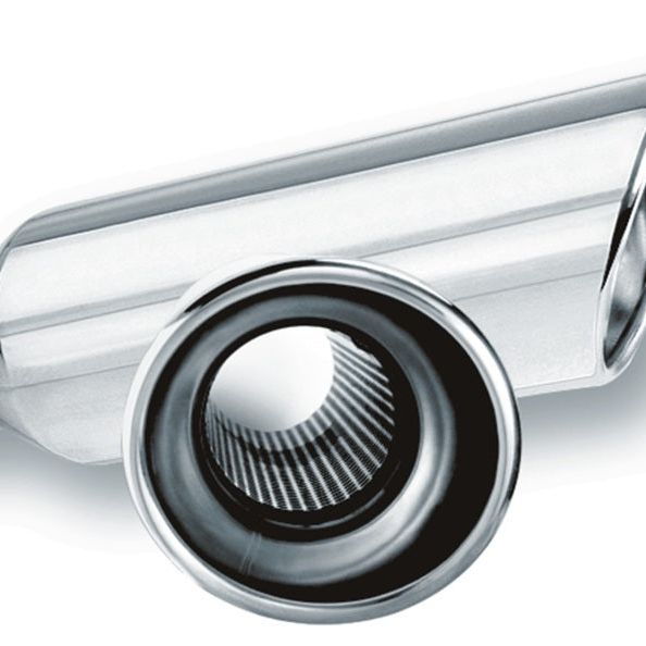 Borla 20248 - BOR20248 - Borla 2.25in Inlet 4in Round Rolled Angle Cut Resonated x 13in Long Exhaust Tip - Shipped in Europe - Tuningsupply.com