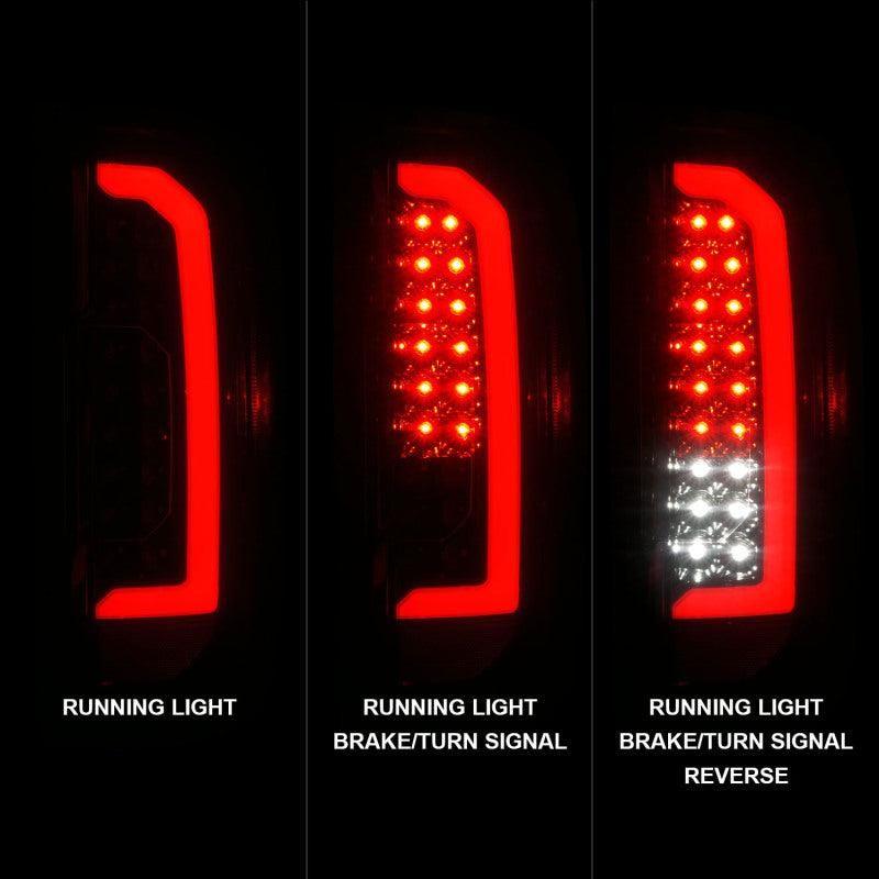 ANZO 311435 - ANZ311435 - ANZO 15-21 GMC Canyon Full LED Tail Lights w/ Red Lightbar Black Housing Smoke Lens - Shipped in Europe - Tuningsupply.com