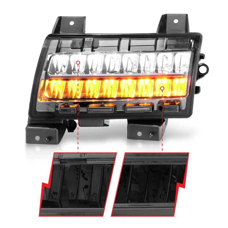ANZO 511085 - ANZ511085 - ANZO 2018-2021 Jeep Wrangler LED Side Markers Chrome Housing Smoke Lens w/ Seq. Signal Sport Bulb - Shipped in Europe - Tuningsupply.com