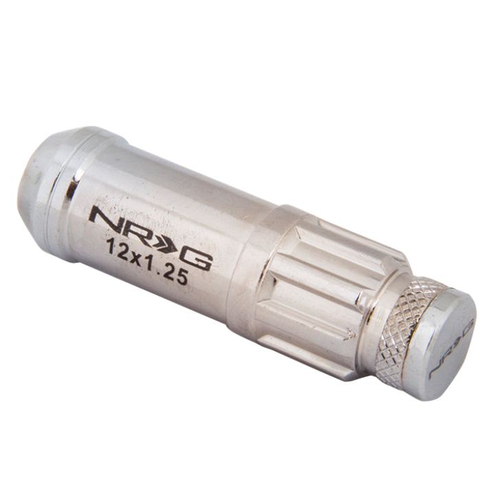 NRG LN-LS710SL-21 - NRGLN-LS710SL-21 - NRG 700 Series M12 X 1.25 Steel Lug Nut w/Dust Cap Cover Set 21 Pc w/Locks & Lock Socket - Silver - Shipped in Europe - Tuningsupply.com