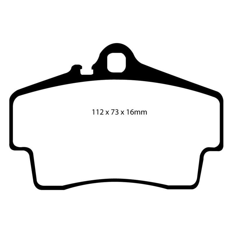 EBC DP41208R - EBCDP41208R - EBC 98-05 Porsche 911 (996) (Cast Iron Rotor only) 3.4 Carrera 2 Yellowstuff Rear Brake Pads - Shipped in Europe - Tuningsupply.com