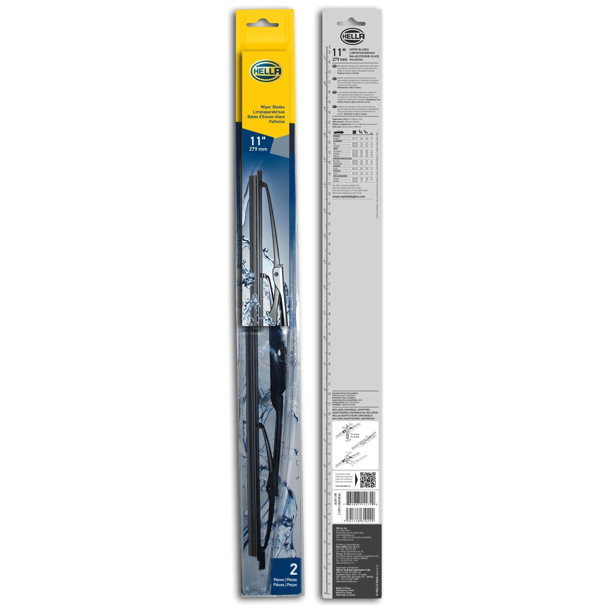 Hella LA9XW398114011 - HELLA9XW398114011 - Hella Standard Wiper Blade 11in - Pair - Shipped in Europe - Tuningsupply.com