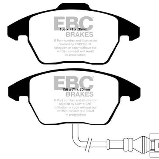 EBC DP21517 - EBCDP21517 - EBC 06-13 Audi A3 2.0 Turbo (Girling rear caliper) Greenstuff Front Brake Pads - Shipped in Europe - Tuningsupply.com