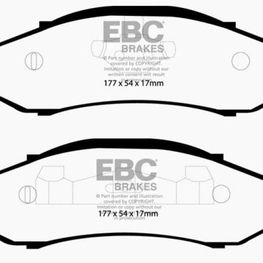 EBC DP41255R - EBCDP41255R - EBC 97-99 Jeep Cherokee 2.5 82mm High Rotors Yellowstuff Front Brake Pads - Shipped in Europe - Tuningsupply.com