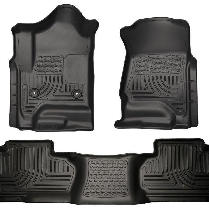 Husky Liners 98241 - HSL98241 - Husky Liners 14 Chevrolet Silverado/GMC Sierra Dbl Cab WeatherBeater Black Front&2nd Seat Floor Line - Shipped in Europe - Tuningsupply.com