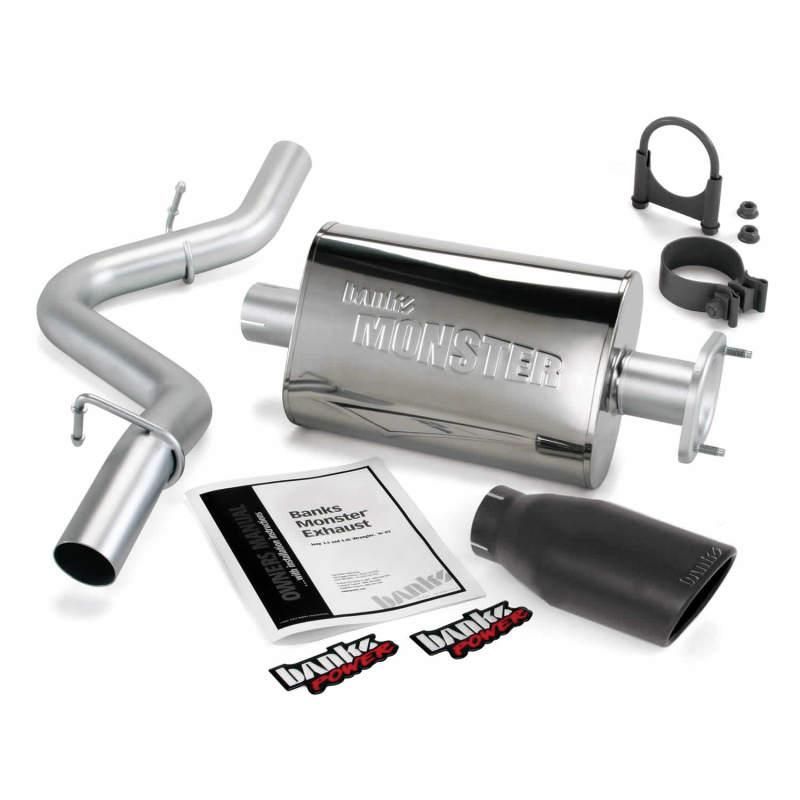 Banks Power 51315-B - GBE51315-B - Banks Power 04-06 Jeep 4.0L Wrangler Unlimited Monster Exhaust Sys - SS Single Exhaust w/ Black Tip - Shipped in Europe - Tuningsupply.com