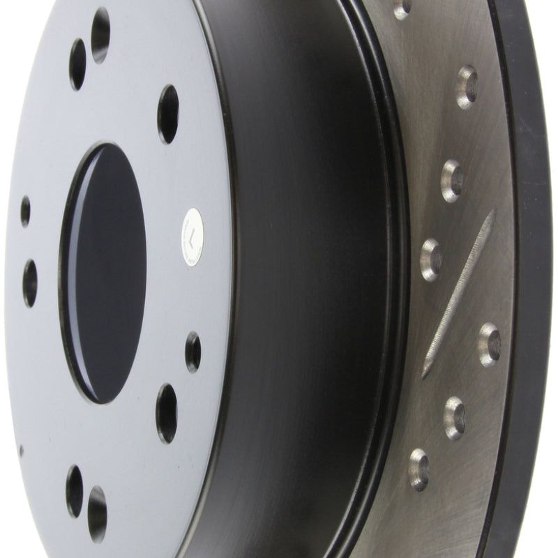 Stoptech 127.40042L - STO127.40042L - StopTech 02-06 Acura RSX Incl. Type S / 97-01 Integra Type R Slotted & Drilled Left Rear Rotor - Shipped in Europe - Tuningsupply.com