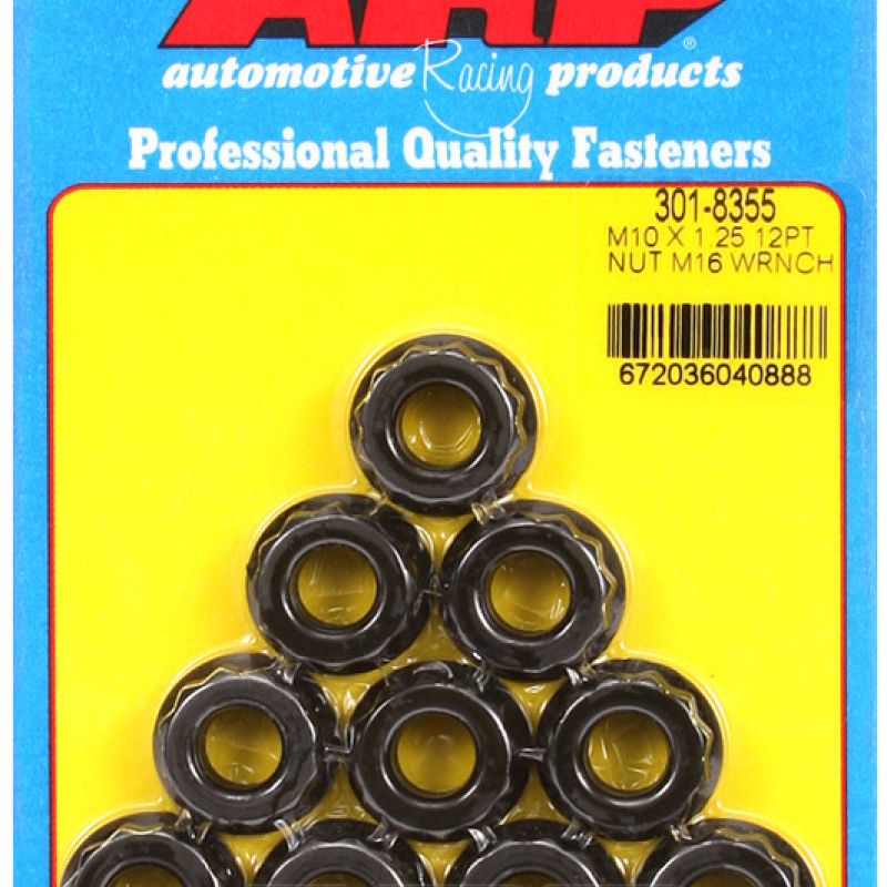 ARP 301-8355 - ARP301-8355 - ARP M10 x 1.25 (5) 12-Point Nut Kit (Pack of 10) - Shipped in Europe - Tuningsupply.com