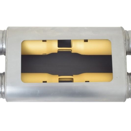 Gibson BM0111 - GIBBM0111 - Gibson MWA Superflow Dual/Dual Oval Muffler - 4x9x14in/2.5in Inlet/2.5in Outlet - Stainless - Shipped in Europe - Tuningsupply.com