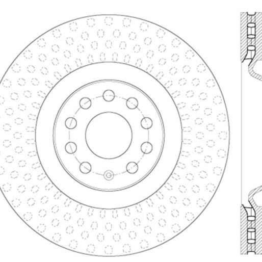 Stoptech 127.33144R - STO127.33144R - StopTech Slotted & Drilled Sport Brake Rotor - Shipped in Europe - Tuningsupply.com