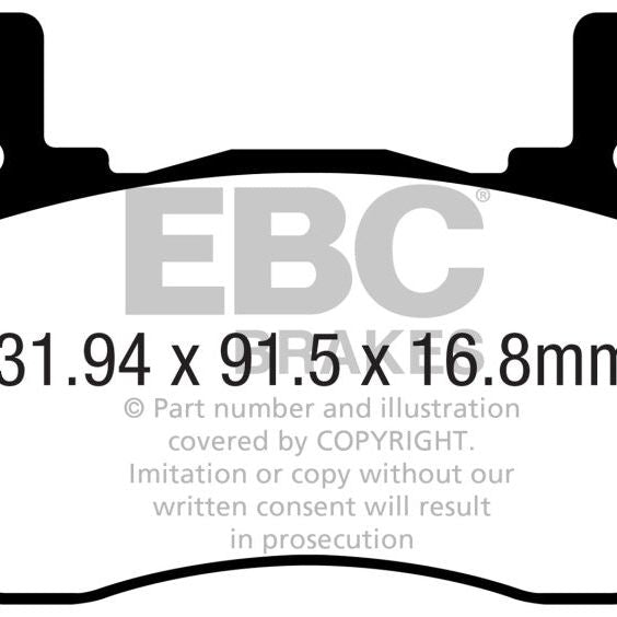 EBC DP32357C - EBCDP32357C - EBC 2017+ Kia Stinger 3.3L Twin Turbo Redstuff Rear Brake Pads - Shipped in Europe - Tuningsupply.com