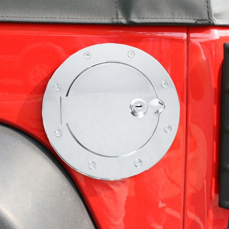 Rugged Ridge 11134.03 - RUG11134.03 - Rugged Ridge 07-18 Jeep Wrangler JK Stainless Steel Locking Gas Cap Door - Shipped in Europe - Tuningsupply.com