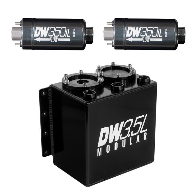 DeatschWerks 6-352-35ST - DWK6-352-35ST - DeatschWerks 3.5L Modular Surge Tank (Incl. 2 DW350iL In-Line Fuel Pump) - Shipped in Europe - Tuningsupply.com