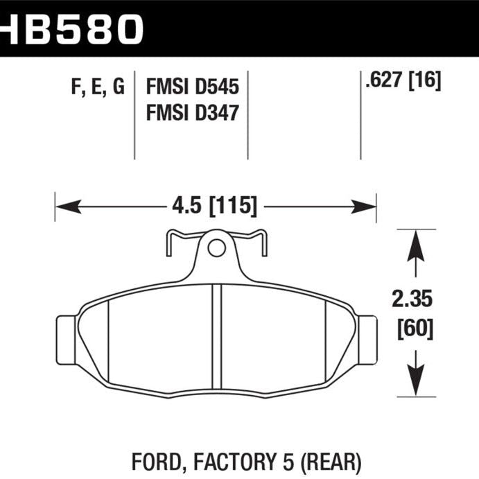 Hawk Performance KHB580F.627 - HAWKHB580F.627 - Hawk HPS Street Brake Pads - Shipped in Europe - Tuningsupply.com