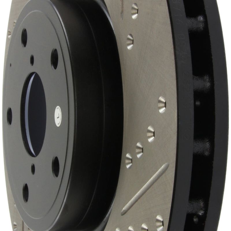 Stoptech 127.47022L - STO127.47022L - StopTech 05-10 Subaru Impreza WRX/STi Slotted & Drilled Left Front Rotor - Shipped in Europe - Tuningsupply.com