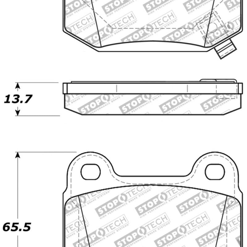 Stoptech 308.09610 - STO308.09610 - StopTech Street Touring ST-22 2-Piston Rear Caliper Brake Pads - Shipped in Europe - Tuningsupply.com