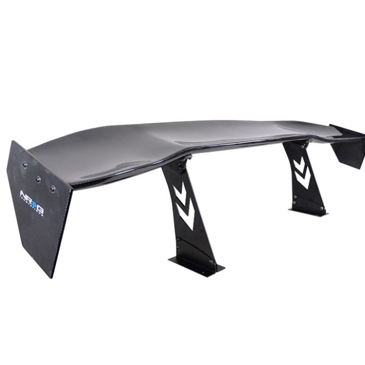 NRG CARB-A691NRG - NRGCARB-A691NRG - NRG Carbon Fiber Spoiler - Universal (69in.) w/NRG Logo / Stand Cut Out / Large Side Plate - Shipped in Europe - Tuningsupply.com