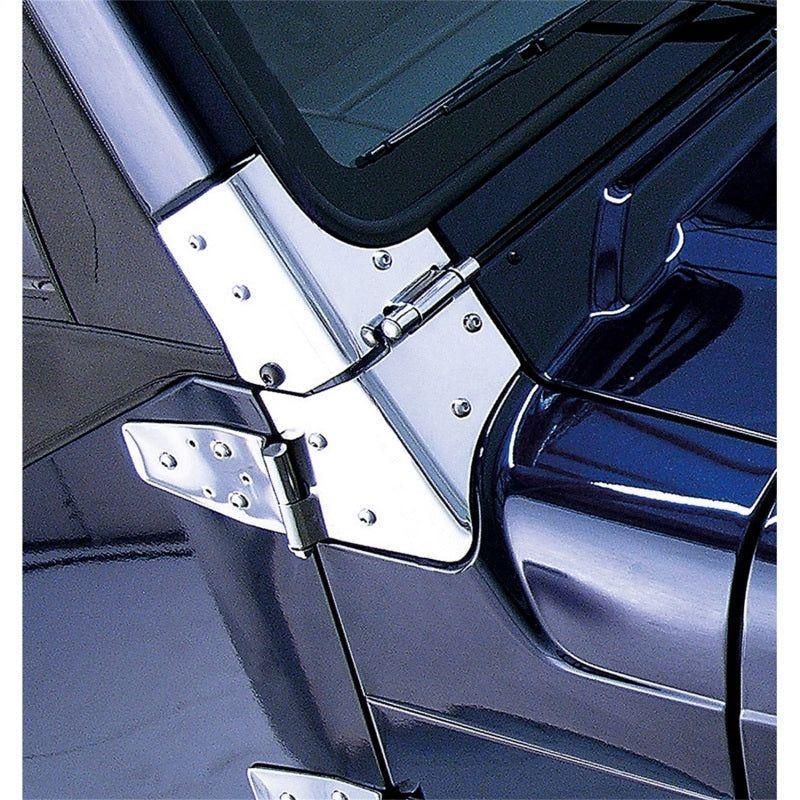 Rugged Ridge 11112.02 - RUG11112.02 - Rugged Ridge 97-06 Jeep Wrangler Stainless Steel Windshield Hinges - Shipped in Europe - Tuningsupply.com