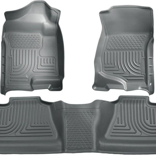 Husky Liners 98202 - HSL98202 - Husky Liners 07-12 Chevy Silverado/GMC Sierra Crew Cab WeatherBeater Combo Gray Floor Liners - Shipped in Europe - Tuningsupply.com