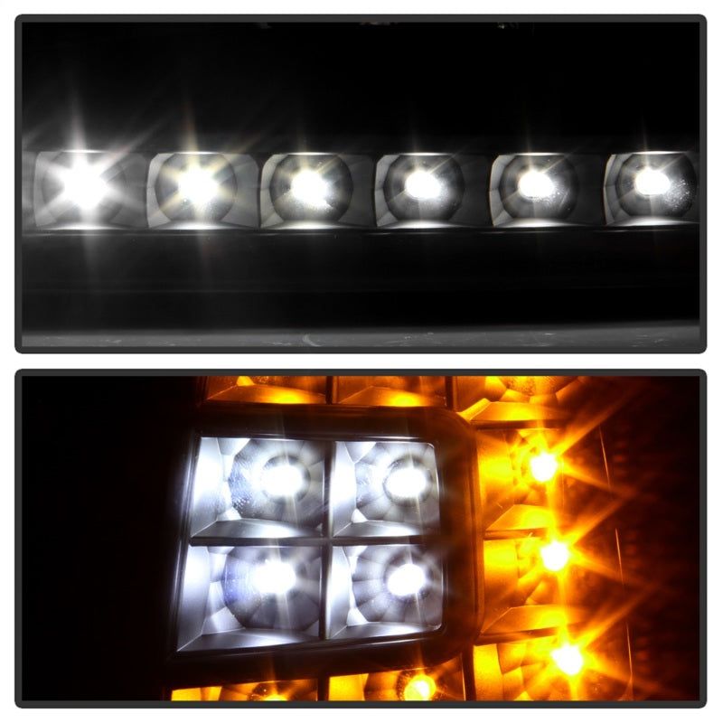 SPYDER 5014184 - SPY5014184 - xTune Ford F150 97-03 Crystal Headlights w/ Clear LED Corners Black HD-ON-FF15097-LED-SET-BK - Shipped in Europe - Tuningsupply.com