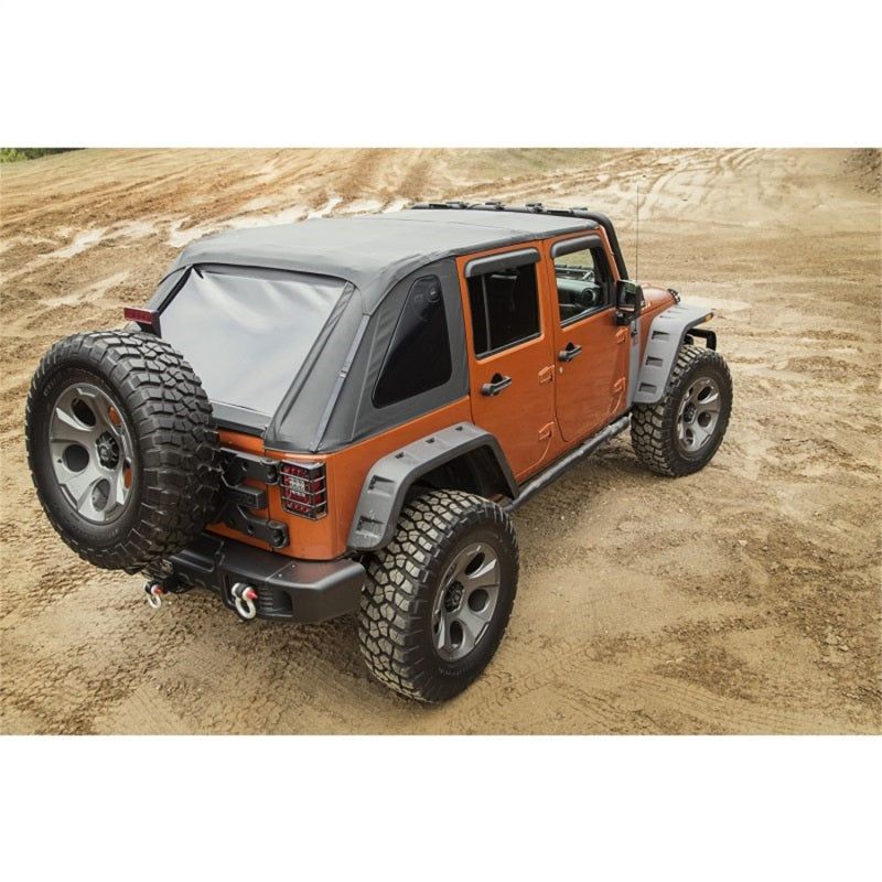 Rugged Ridge 13750.38 - RUG13750.38 - Rugged Ridge Bowless Soft Top Black Diamond 4-Door 07-18 Jeep Wrangler JK - Shipped in Europe - Tuningsupply.com