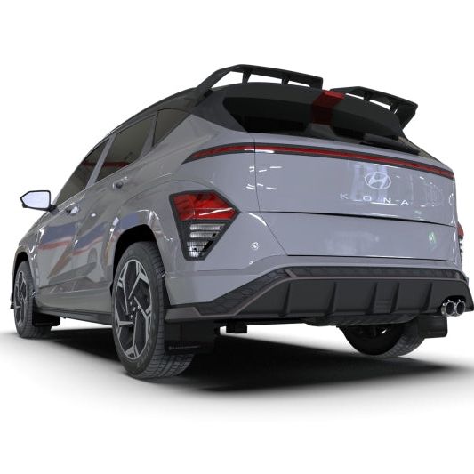 Rally Armor MF103-UR-BLK-GRY - RALMF103-UR-BLK-GRY - Rally Armor 24-25 Hyundai Kona N Line Black UR Mud Flap w/ Grey Logo - Shipped in Europe - Tuningsupply.com