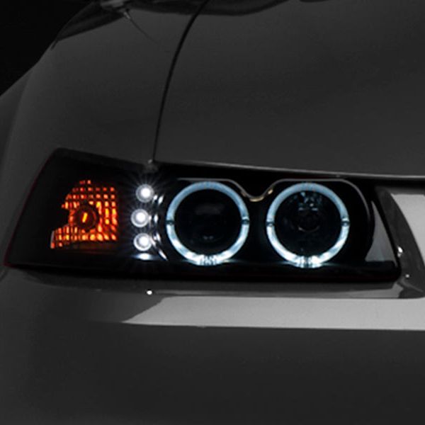 Raxiom 49113 - RAX49113 - Raxiom 99-04 Ford Mustang Dual LED Halo Projector Headlights- Black Housing (Smoked Lens) - Shipped in Europe - Tuningsupply.com