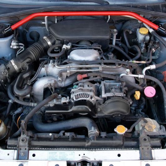 Perrin Performance PSP-SUS-052RD - PERPSP-SUS-052RD - PERRIN 02-07 Subaru WRX/STi/Impreza / 04-08 Forester Front Strut Brace - Red - Shipped in Europe - Tuningsupply.com